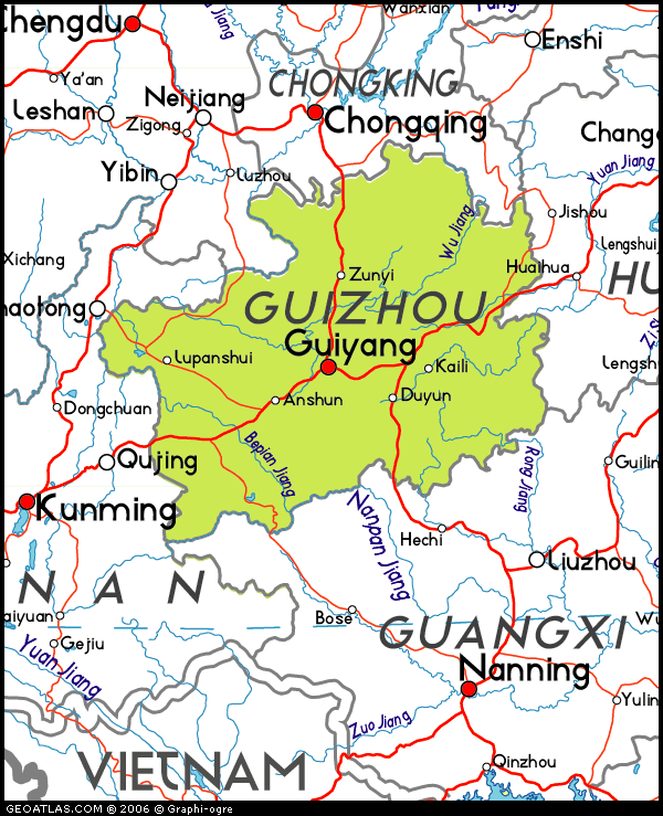 Guiyang China Map 