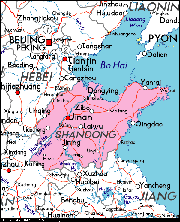 Map of Shandong